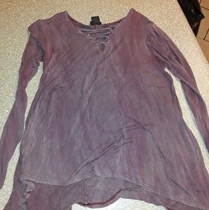 Long sleeve cross neckline
